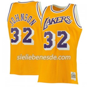 Herren NBA Los Angeles Lakers Trikot Magic Johnson 32 Hardwood Classics Gelb Swingman